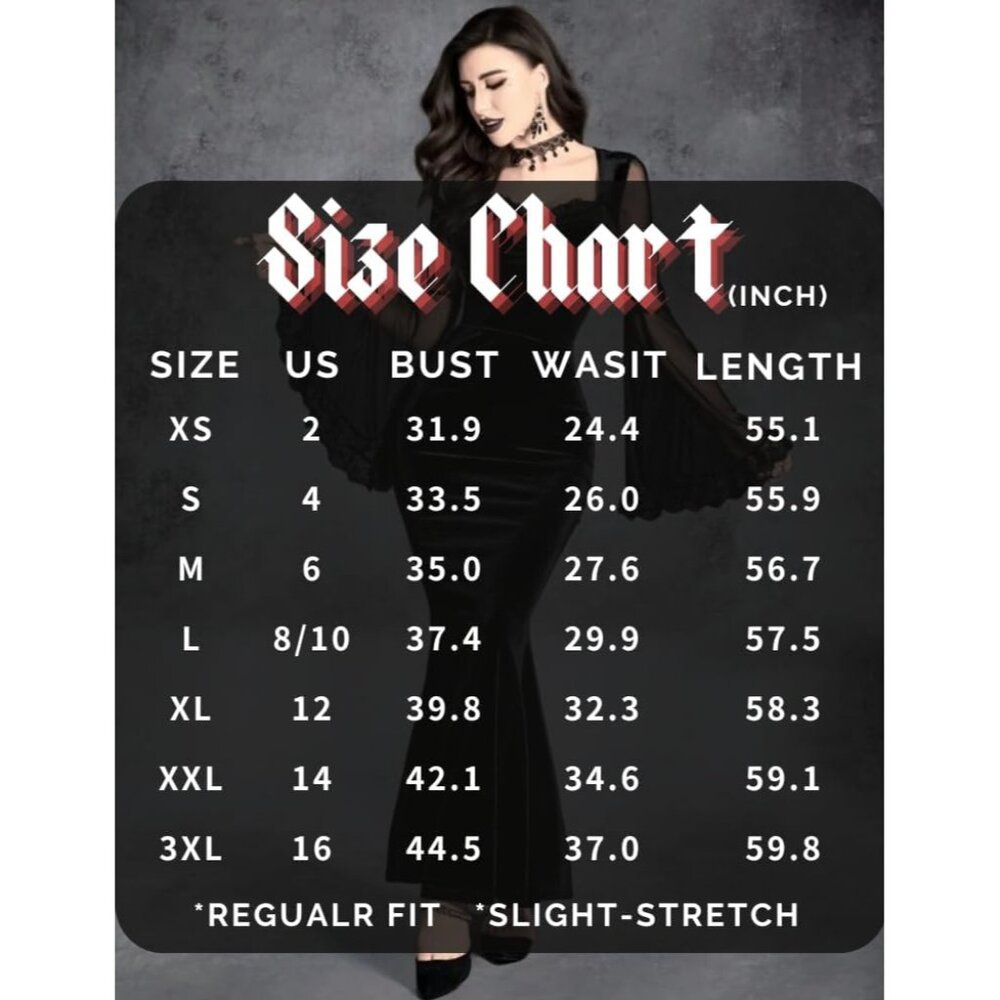Luxurious Gothic Dress: Velvet Flounce Sleeve with Sweetheart Neck, Size Small - Picture 4 of 7